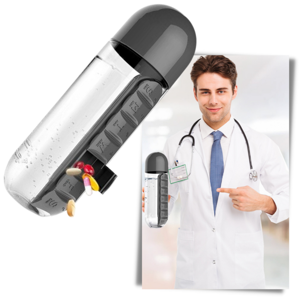 Botella de Agua con Pastillero Integrado