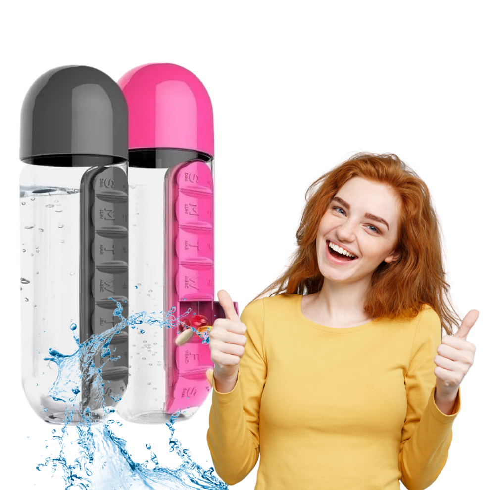 Botella de Agua con Pastillero Integrado
