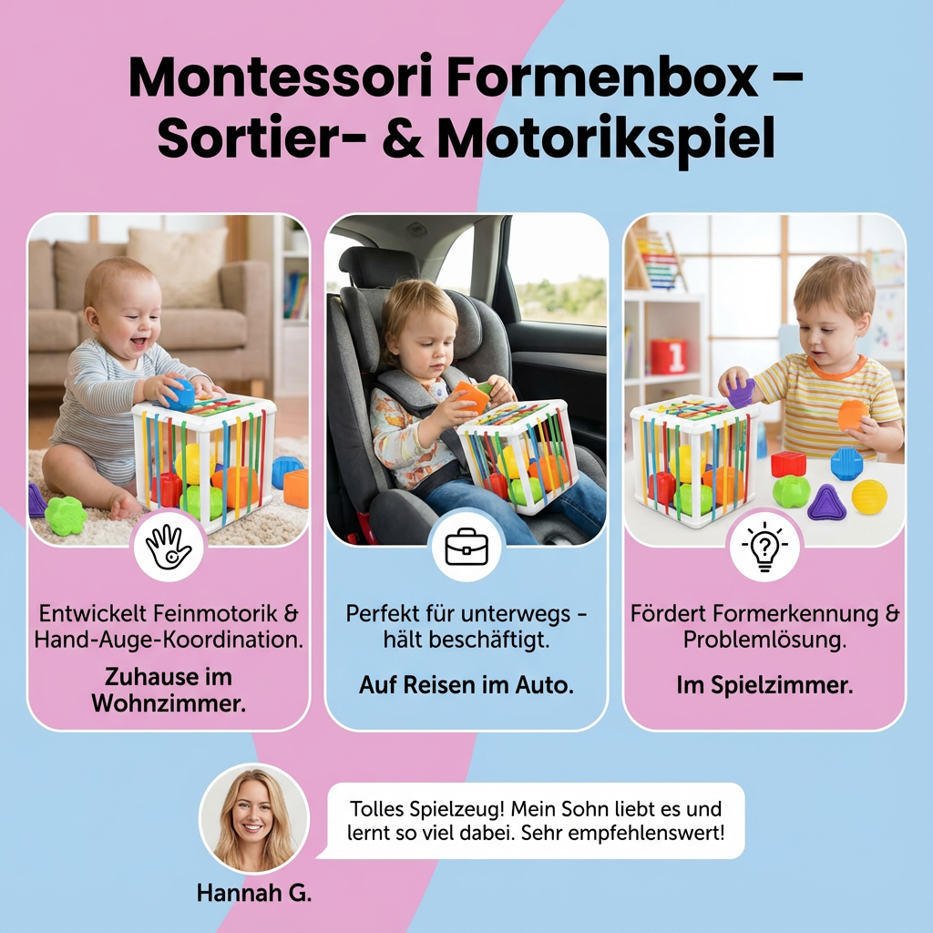 Montessori Formenbox – Sortier- & Motorikspiel