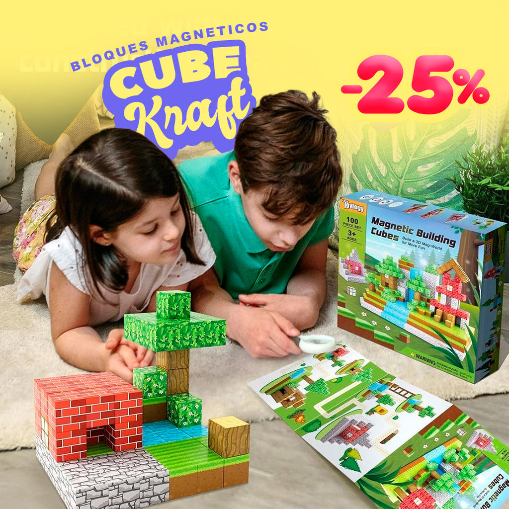 CUBO-KRAFT 🧲 | Conjunto Cubos Magnéticos 75 Peças