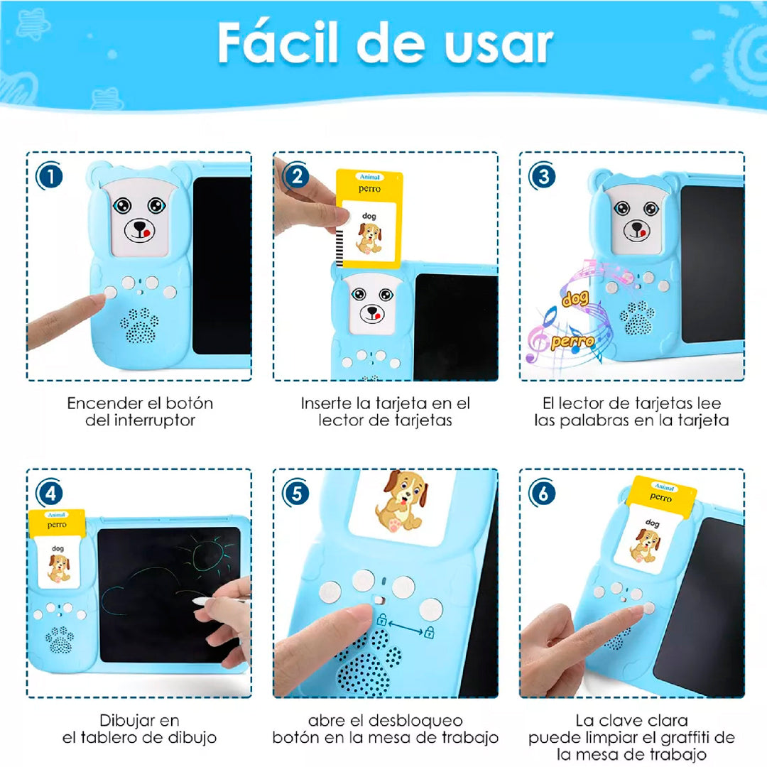 EDU-CARDS PRO 📒 | Tableta LCD con Tarjetas Audibles