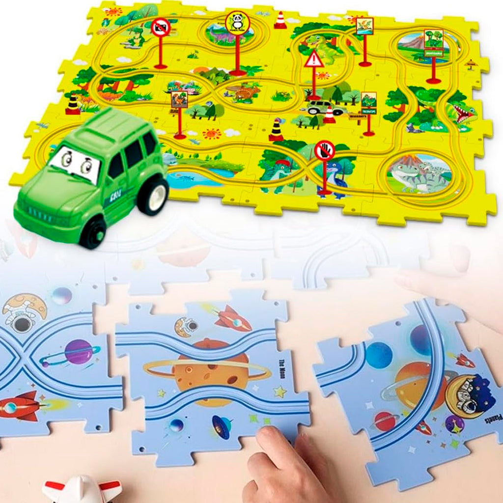 PISTA ROMPECABEZAS 🧩 |  Juego educativo de rompecabezas y circuitos para niños