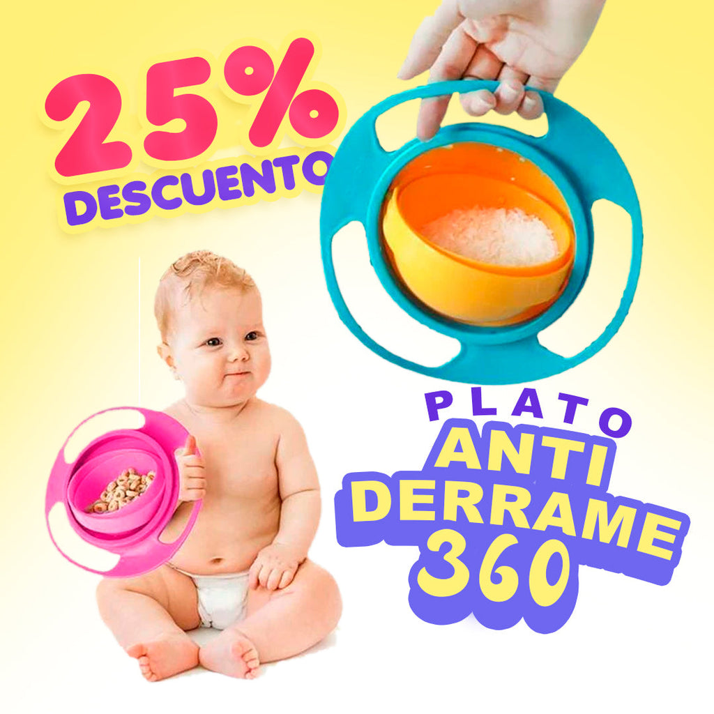Platão Antiderrame 360° | Platão Giratório Antiderrames Para Niños